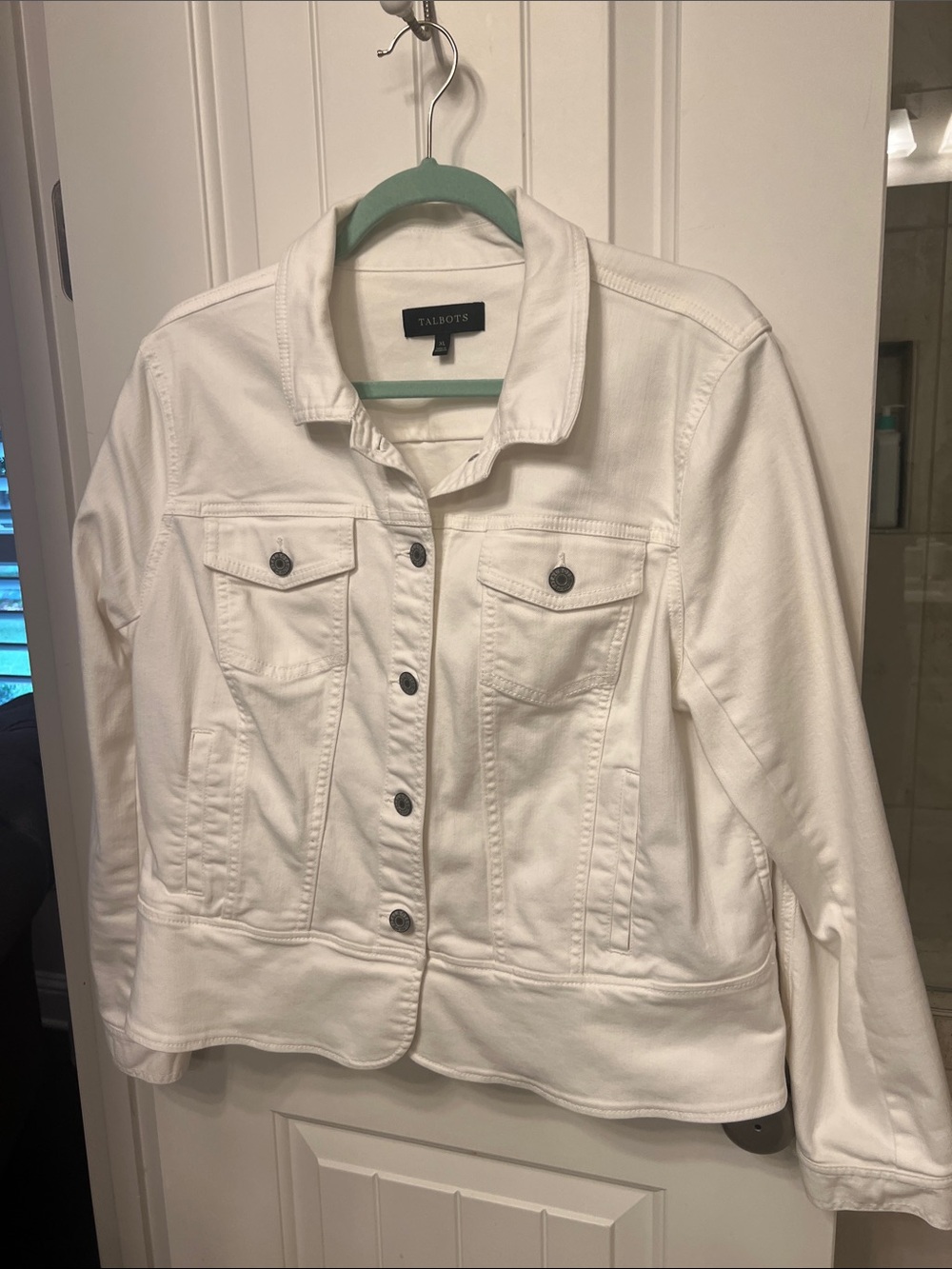 Talbots Women's White Denim Jacket